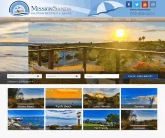 Missionsands.com(San Diego Vacation Rentals and Mission Beach Vacation Rental Homes and Condos) Screenshot