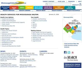 Mississaugahaltonhealthline.ca(Health Services for Mississauga Halton) Screenshot