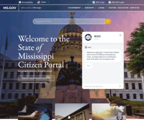Mississippi.gov(Mississippi Government) Screenshot