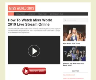 MissWorld2019S.com(Watch Miss World 2019 Live Stream Online) Screenshot