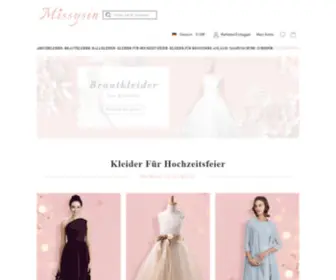 Missysin.de(Abendkleider, Brautkleider, Ballkleider Günstig Online Deutschland) Screenshot