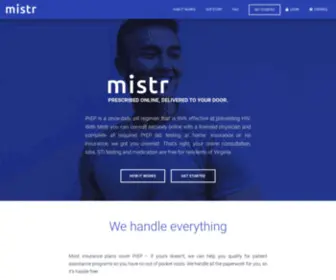 Mistr.com(PrEP, prescribed online and delivered to your door) Screenshot