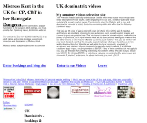 Mistresskent.co.uk(UK Mistress Kent specialising in corporal punishment) Screenshot