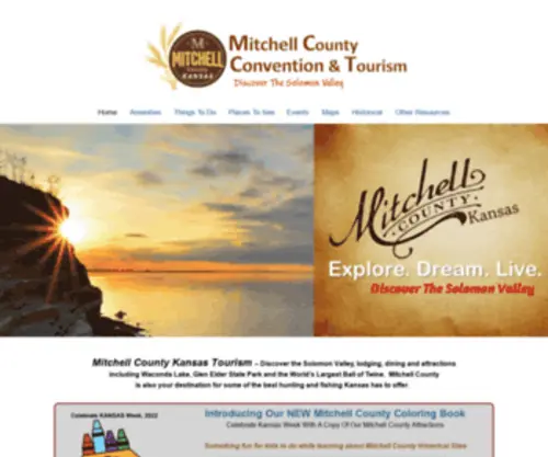 Mitchellcountykstourism.com(Discover Mitchell County Kansas) Screenshot