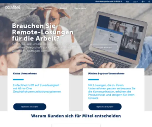 Mitel.de(Mitel Aastra Homepage (German)) Screenshot
