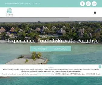 Mithiresort.com(Mithi Resort and Spa) Screenshot