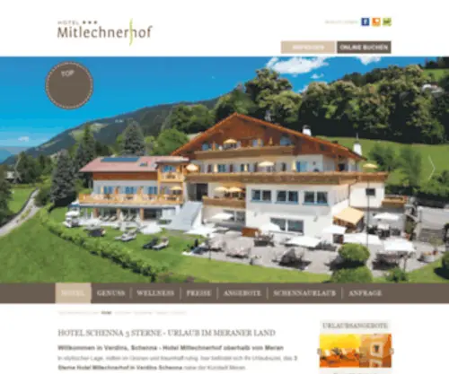 Mitlechnerhof.com(Südtirol) Screenshot