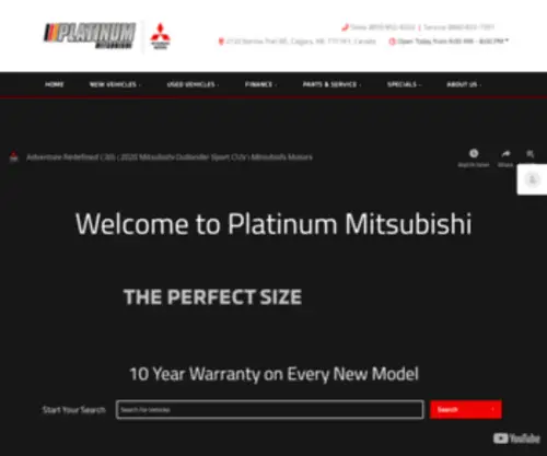 Mitsu.ca(Platinum Mitsubishi Calgary) Screenshot