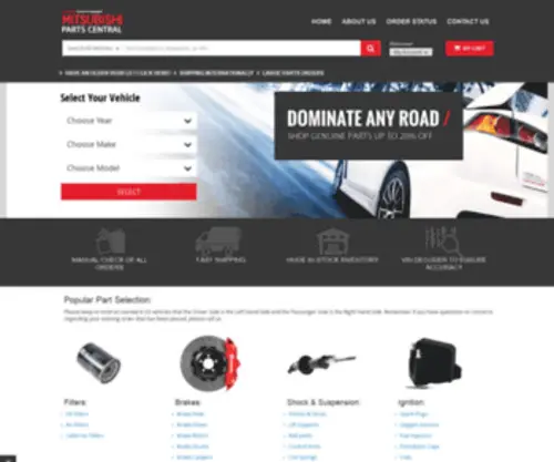 Mitsubishipartscentral.com(Genuine OEM Mitsubishi Parts & Accessories) Screenshot