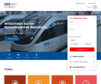 Mitteldeutsche-Regiobahn.de(Willkommen auf der Webseite der Mitteldeutschen Regiobahn (MRB)) Screenshot