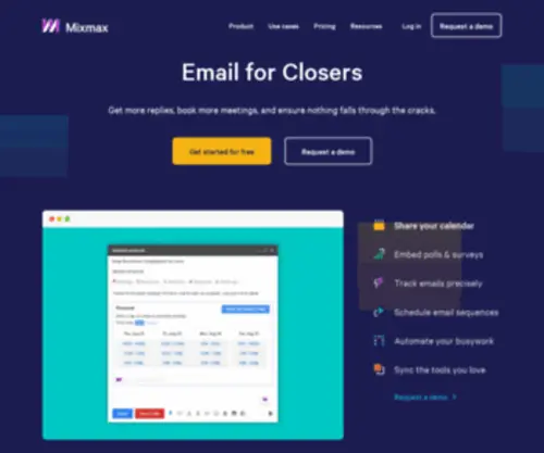 Mixmax.co(A feature) Screenshot