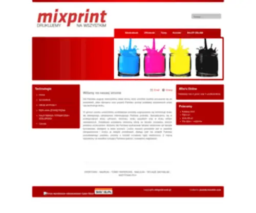 Mixprint.com.pl(Drukarnia Mixprint Dąbrowa Górnicza) Screenshot