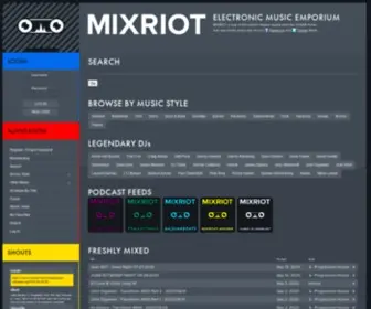 Mixriot.com(The world's biggest archive of electronic music) Screenshot