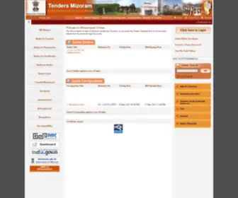 Mizoramtenders.gov.in(Mizoram e) Screenshot