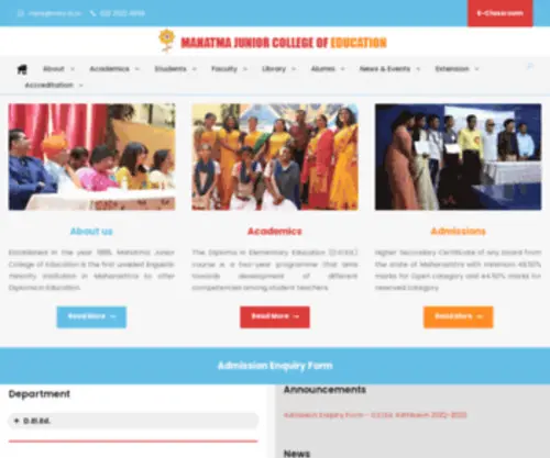Mjce.ac.in(Mahatma Junior College of Education) Screenshot