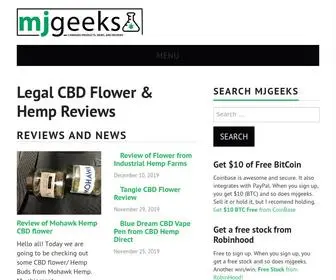 Mjgeeks.com(Legal CBD Flower & Hemp Reviews) Screenshot
