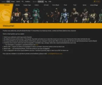 MK11Moves.com(Mortal Kombat 11 Online Move List) Screenshot