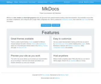 Mkdocs.org(Mkdocs) Screenshot
