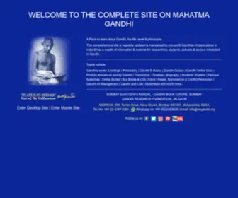 Mkgandhi.org(MAHATMA GANDHI ONE SPOT COMPLETE INFORMATION WEBSITE) Screenshot