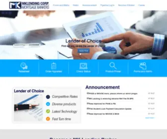 Mklending.com(MK Lending Inc) Screenshot