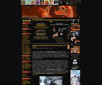 Mksecrets.net(Mortal Kombat Secrets) Screenshot