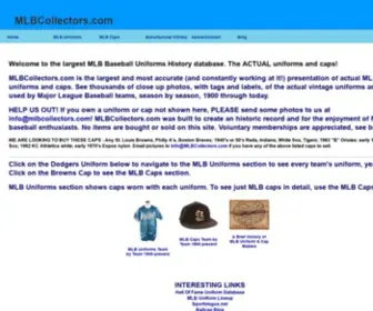 MLbcollectors.com(MLB baseball uniforms history database) Screenshot