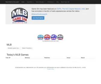 MLbgamesim.com(MLB Game Simulator) Screenshot
