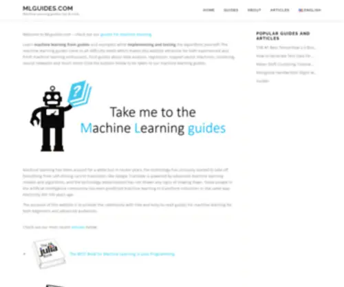 Mlguides.com(Machine Learning guides) Screenshot