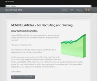 Mlmarticlezone.com(MLM PLR Articles) Screenshot