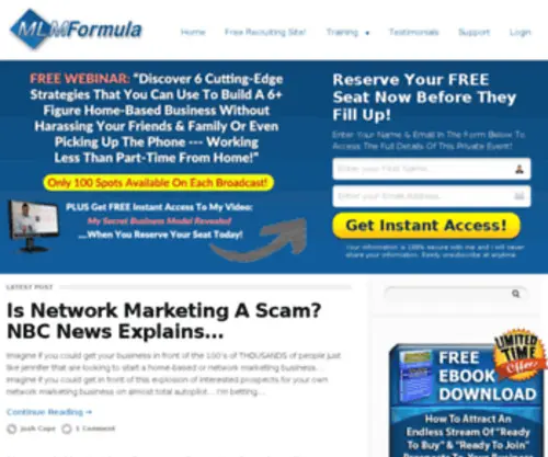 MLmformula.com(MLM Network Marketing Training) Screenshot