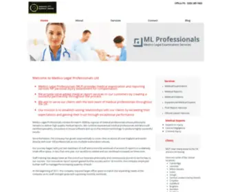 MLprofessionals.com(Medico Legal Professionals Specialist Examination & Reports Agency) Screenshot