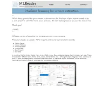 Mlreader.com(Invoice Extraction with Machine Learning) Screenshot