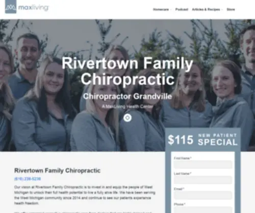 Mlrivertown.com(Chiropractor Wyoming Rivertown Family Chiropractic MaxLiving) Screenshot