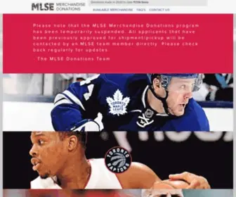Mlsedonations.com(MLSE Merchandise Donations) Screenshot