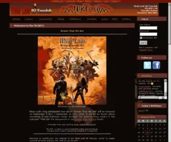 Mlukfc.com(The Meat Loaf UK Fanclub) Screenshot