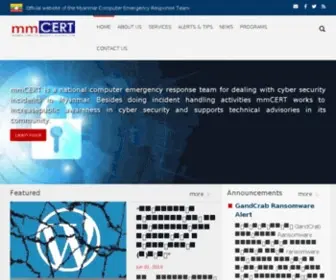 MMcert.org.mm(Myanmar Computer Emergency Response Team) Screenshot