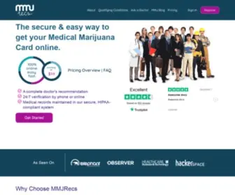 MMjrecs.com(MMJ Recs Medical Marijuana Recommendations in Just 20 Minutes Online) Screenshot