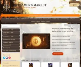 MMogamersmarket.com(MMO Gamer's Market) Screenshot