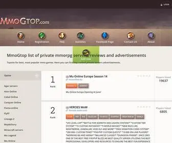 MMogtop.com(MmoGtop list of private mmorpg servers) Screenshot