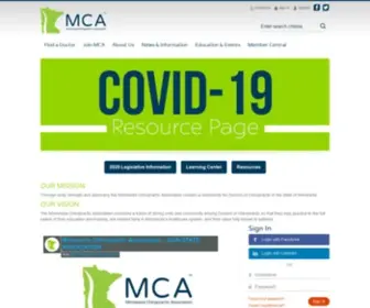 MNchiro.com(Minnesota Chiropractic Association) Screenshot