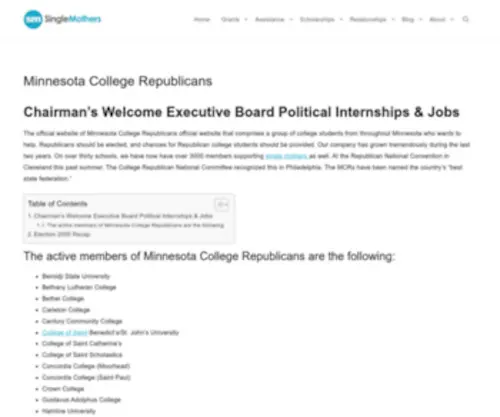 MNCR.org(Minnesota College Republicans) Screenshot