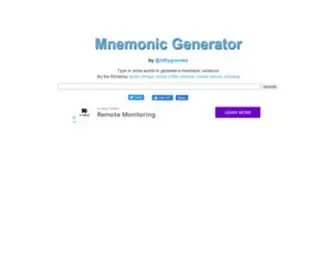 MnemonicGenerator.com(Mnemonic Generator) Screenshot