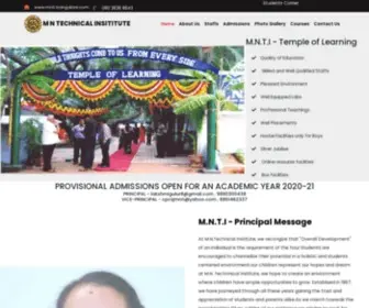 Mntibangalore.org(M.N.TECHNCIAL INSTITUTE) Screenshot