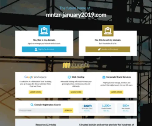 MNTZR-January2019.com(Domain name registration) Screenshot