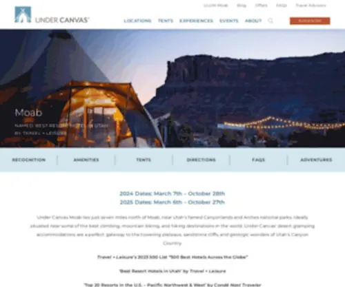 Moabundercanvas.com(Moab Glamping Hotel Near Arches National Park) Screenshot
