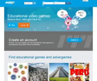 Mobbyt.com(Edutainment & branding platform Crea tus videojuegos educativos o serious games) Screenshot