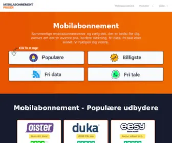 Mobilabonnementpriser.dk(Mobiltelefoni) Screenshot