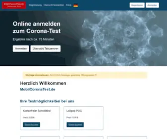 Mobilcoronatest.de(Jetzt online Termin buchen) Screenshot