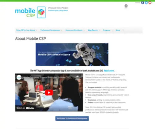 Mobile-CSP.org(About Mobile CSP) Screenshot