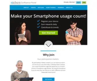 Mobileconnectpanel.com(Nielsen Mobile Panel) Screenshot